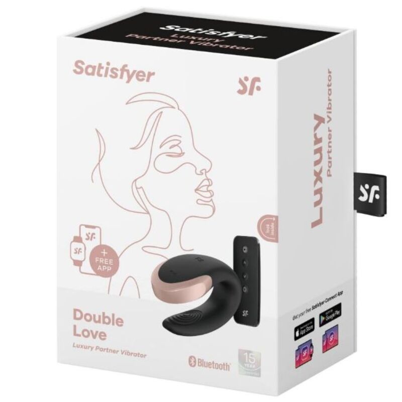 SATISFYER - APP DUBBELE LIEFDE VIBRATOR VOOR STELLEN LUXE ZWART