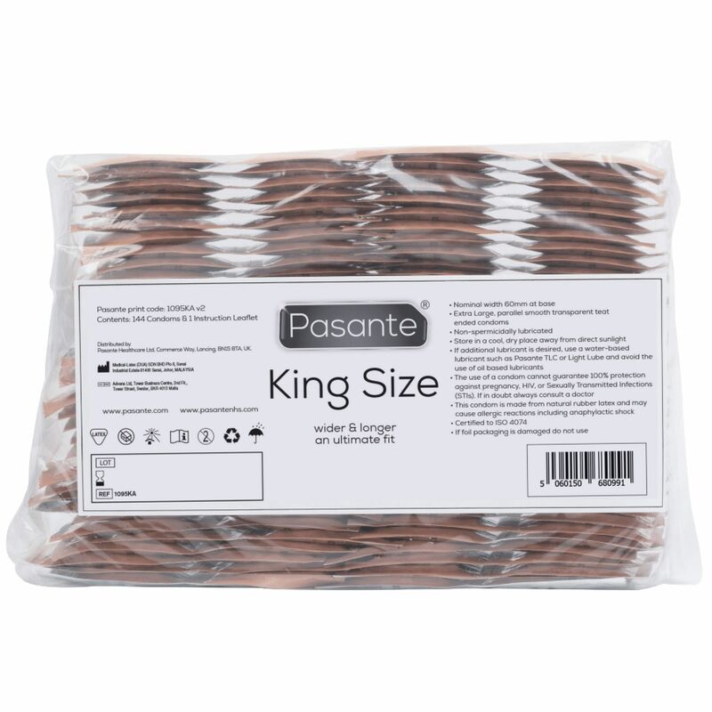STAGIAIR - KING MS LANGE EN BREDE CONDOOMS TAS VAN 144 STUKS