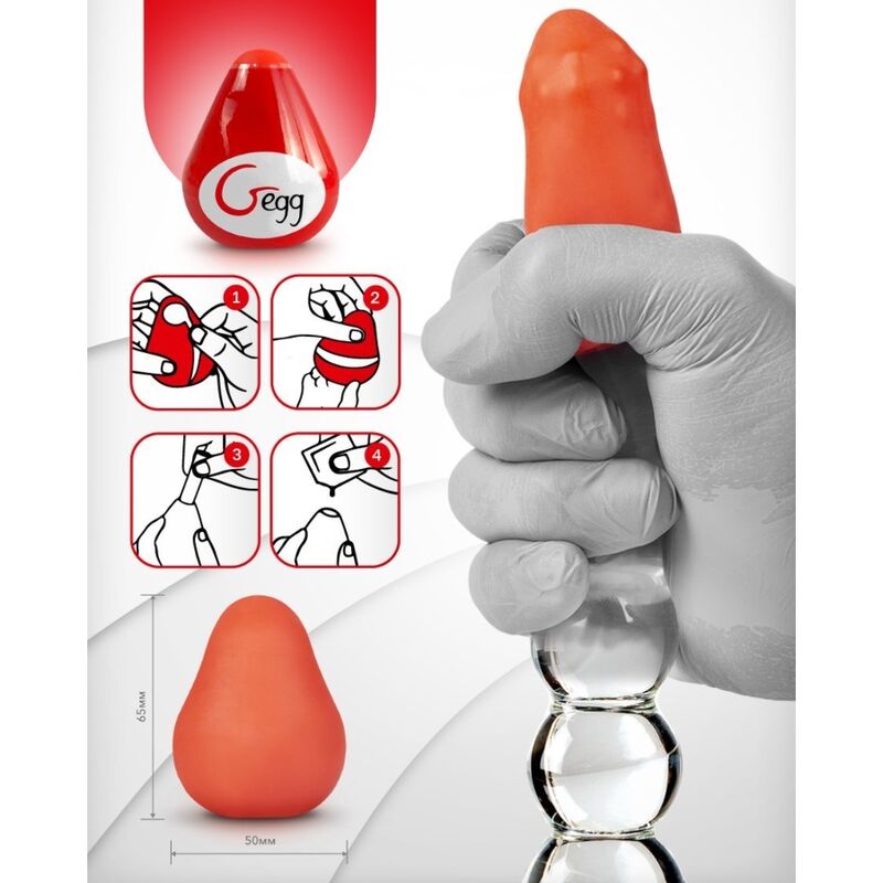 G-VIBE - HERBRUIKBAAR GETEXTUREERD MASTURBEREND EI ROOD