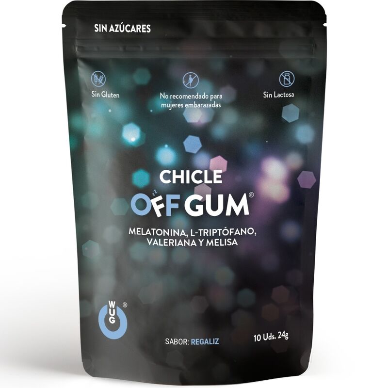 WUG GUM - OFF KAUWGOM VALERIAAN, TRYPTOFAAN, CITROENMELSEM EN MELATONINE 10 EENHEDEN