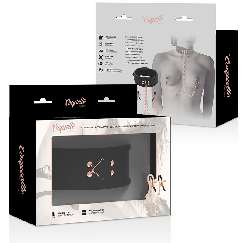 COQUETTE CHIC DESIRE - FANTASIE KETTING MET TEPELKLEMMEN MET NEOPREEN VOERING