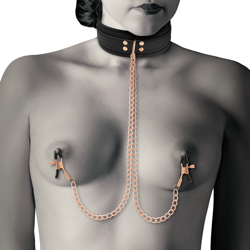 COQUETTE CHIC DESIRE - FANTASIE KETTING MET TEPELKLEMMEN MET NEOPREEN VOERING