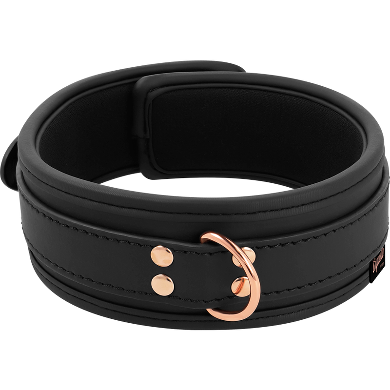 COQUETTE CHIC DESIRE - FANTASY VEGAN LEDEREN HALSBAND MET BAND EN NEOPREEN VOERING