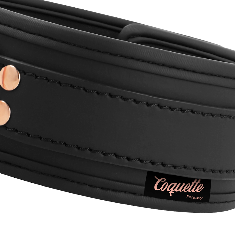 COQUETTE CHIC DESIRE - FANTASY VEGAN LEDEREN HALSBAND MET BAND EN NEOPREEN VOERING