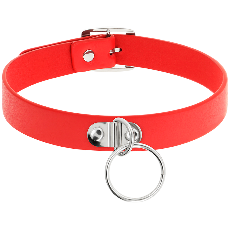 COQUETTE CHIC DESIRE - RODE VEGAN LEDEREN KETTING VROUW FETISH ACCESSOIRE