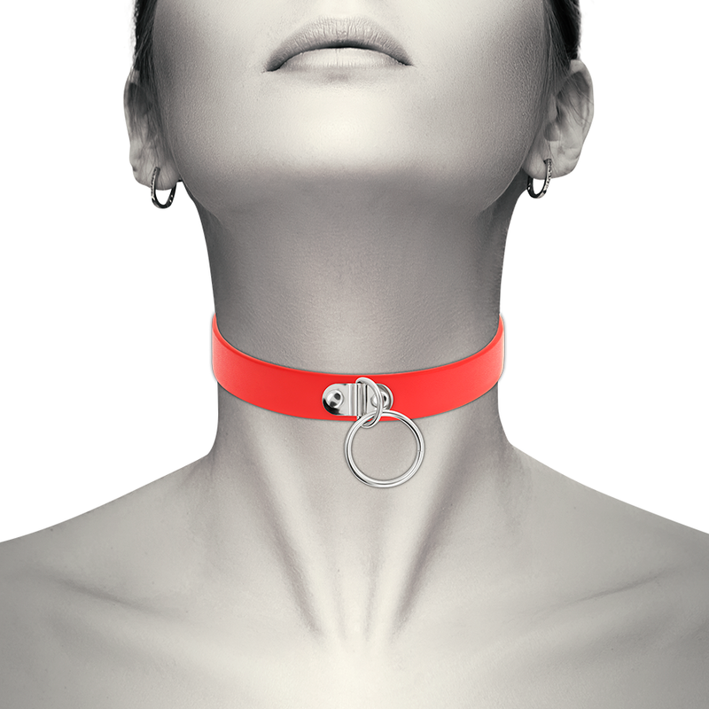 COQUETTE CHIC DESIRE - RODE VEGAN LEDEREN KETTING VROUW FETISH ACCESSOIRE