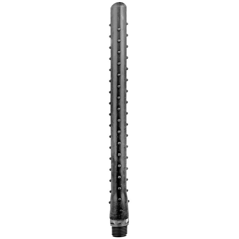 HELEMAAL ZWART - GERIBBELD SILICONEN ANALE DOUCHE 27 CM