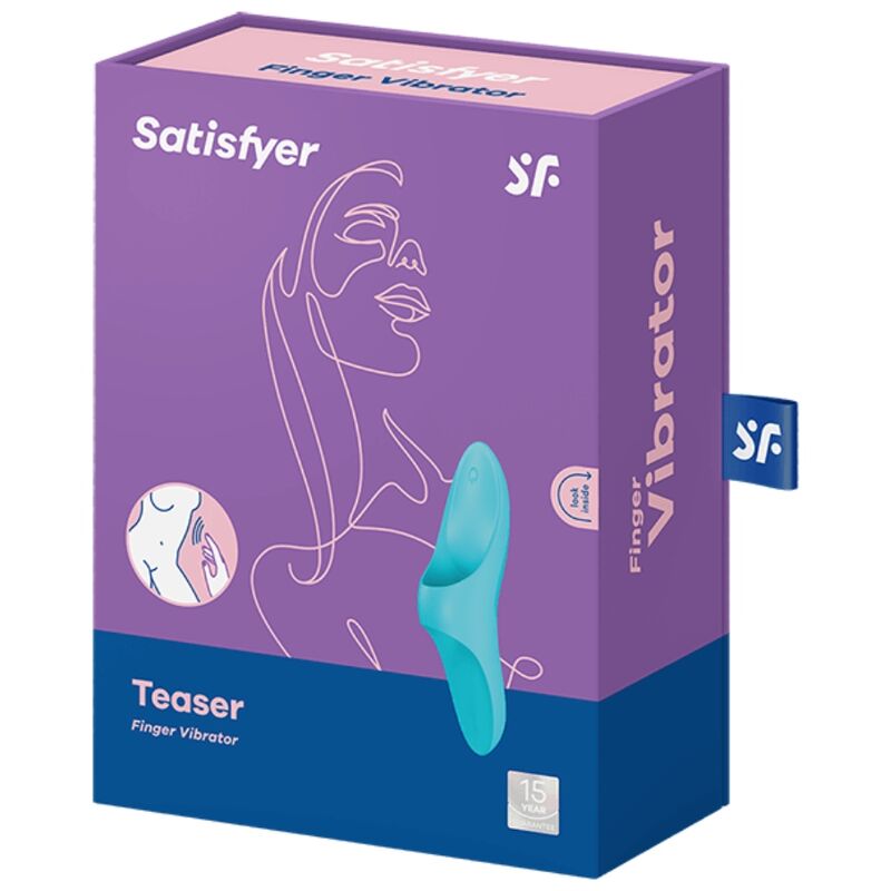SATISFYER - LICHTBLAUW TRILLENDE VINGERHOED TEASER