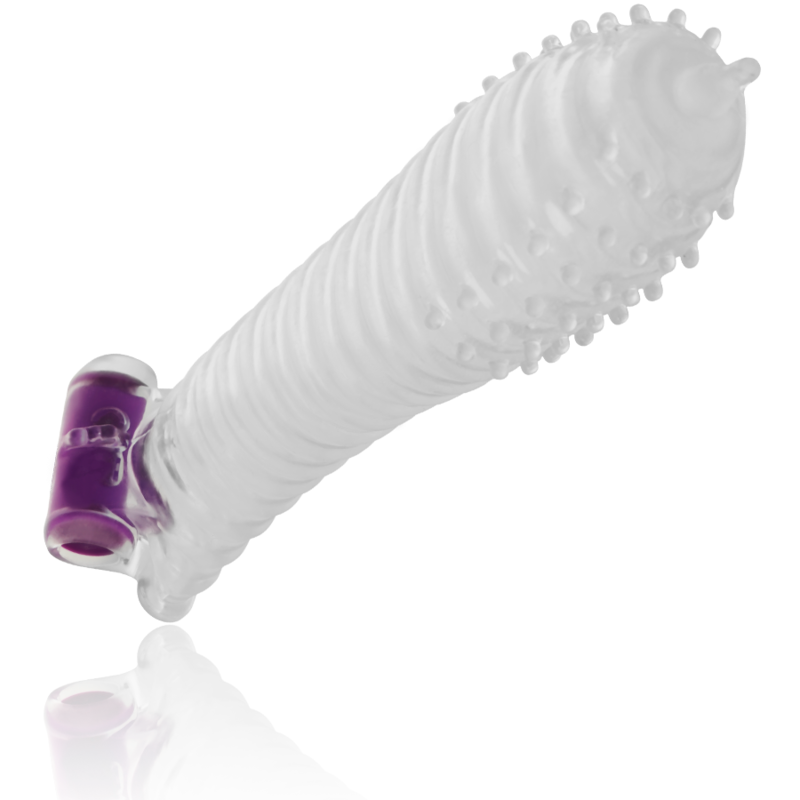 OHMAMA - GETEXTUREERDE PENIS-SLEEVE MET VIBRERENDE KOGEL