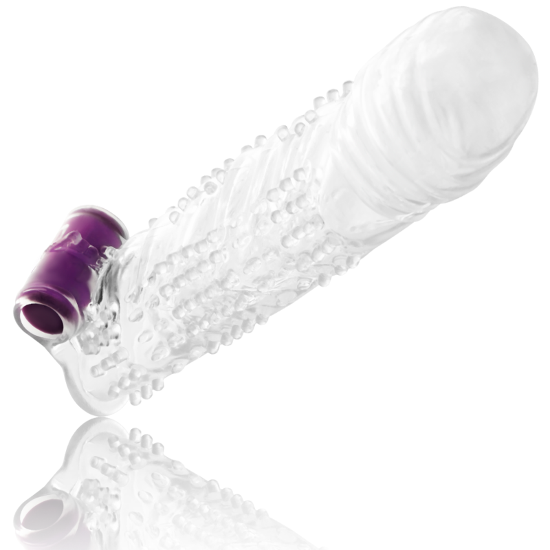 OHMAMA - GETEXTUREERDE PENIS-SLEEVE MET VIBRERENDE KOGEL