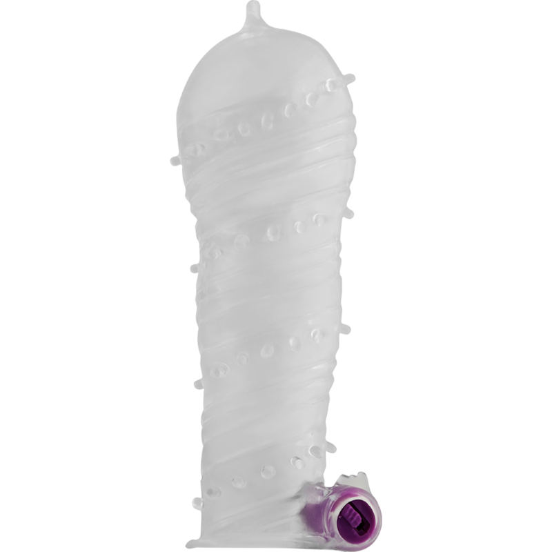 OHMAMA - GETEXTUREERDE PENIS-SLEEVE MET BREDE PUNT TRILLENDE KOGEL