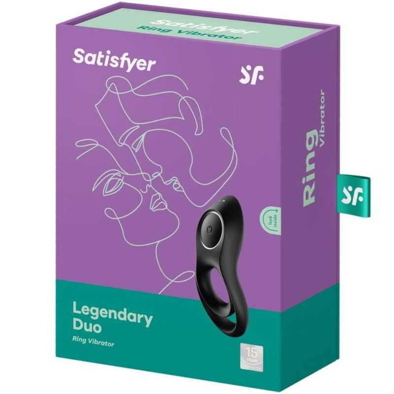 SATISFYER - LEGENDARISCHE DUO ZWARTE VIBRERENDE RING
