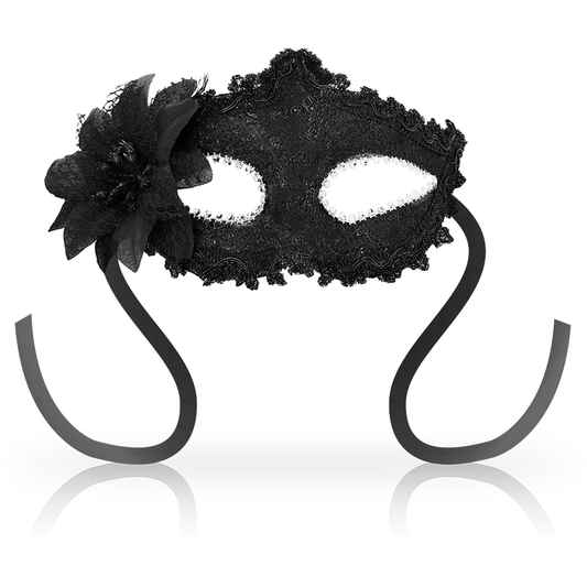 OHMAMA – MASKS Venetiaans oogmasker met zijbloem zwart