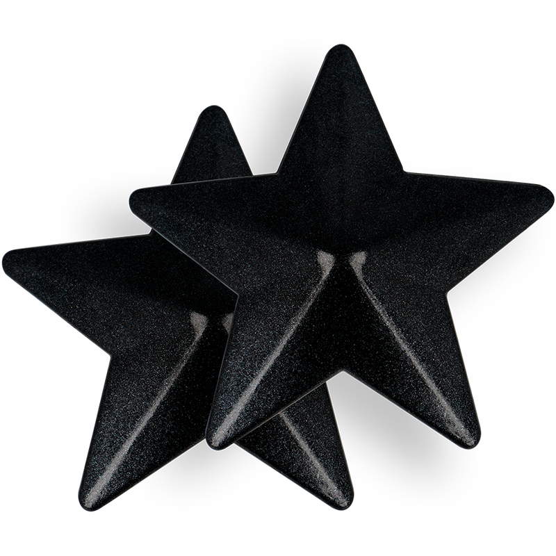 COQUETTE CHIC DESIRE - METALEN TEPELBEKLEDING MET ZWARTE STERREN