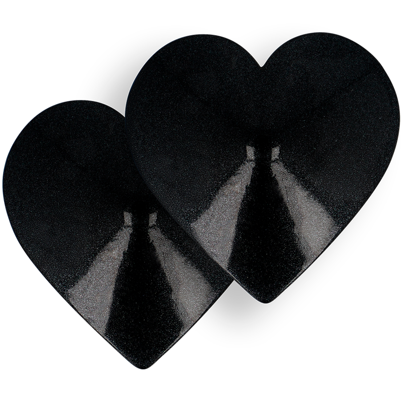 COQUETTE CHIC DESIRE - METALEN TEPELBEKLEDING MET ZWARTE HARTEN