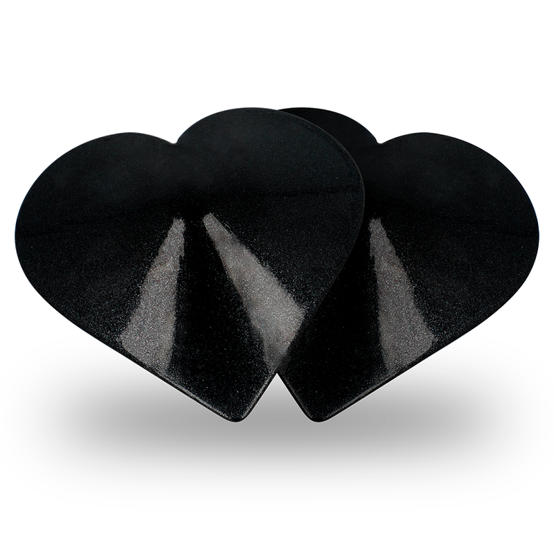 COQUETTE CHIC DESIRE - METALEN TEPELBEKLEDING MET ZWARTE HARTEN