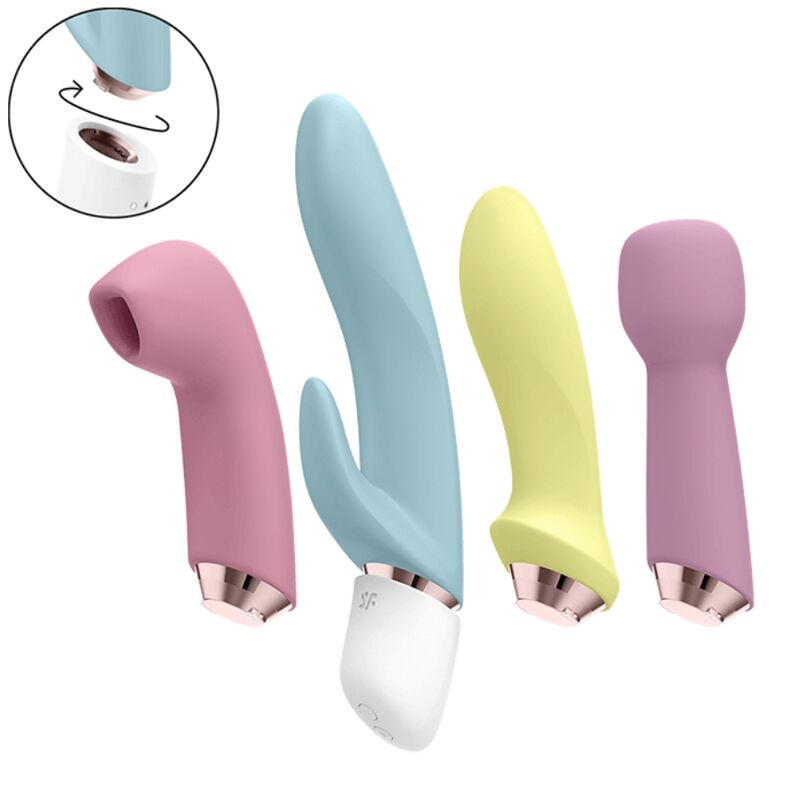 SATISFYER - GEWELDIGE VIBRATOR &amp; SUCKER MET VIER SETJES
