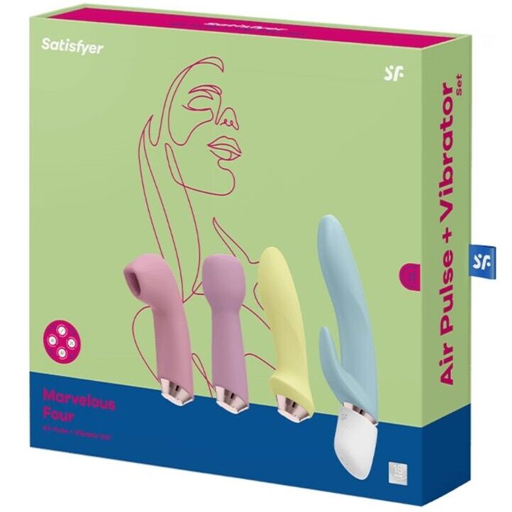 SATISFYER - GEWELDIGE VIBRATOR &amp; SUCKER MET VIER SETJES