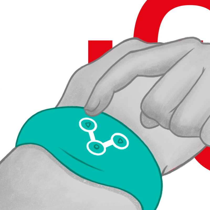 WATCHME - DRAADLOZE TECHNOLOGIE AFSTANDSBEDIENING HORLOGE AQUAMARINE