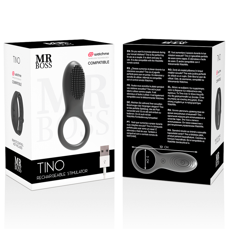 MR BOSS - TINO STIMULATOR RING COMPATIBEL MET WATCHME DRAADLOZE TECHNOLOGIE
