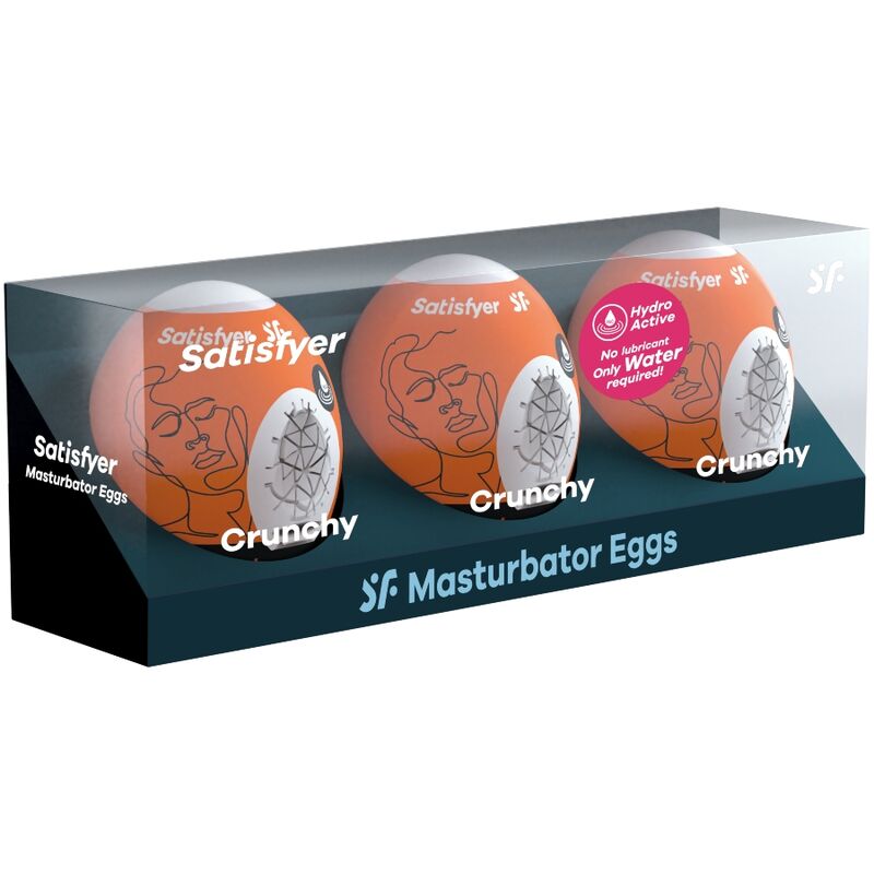 SATISFYER - 3 STOUTE, WILDE &amp; KROKANTE MASTURBATOR-EIEREN