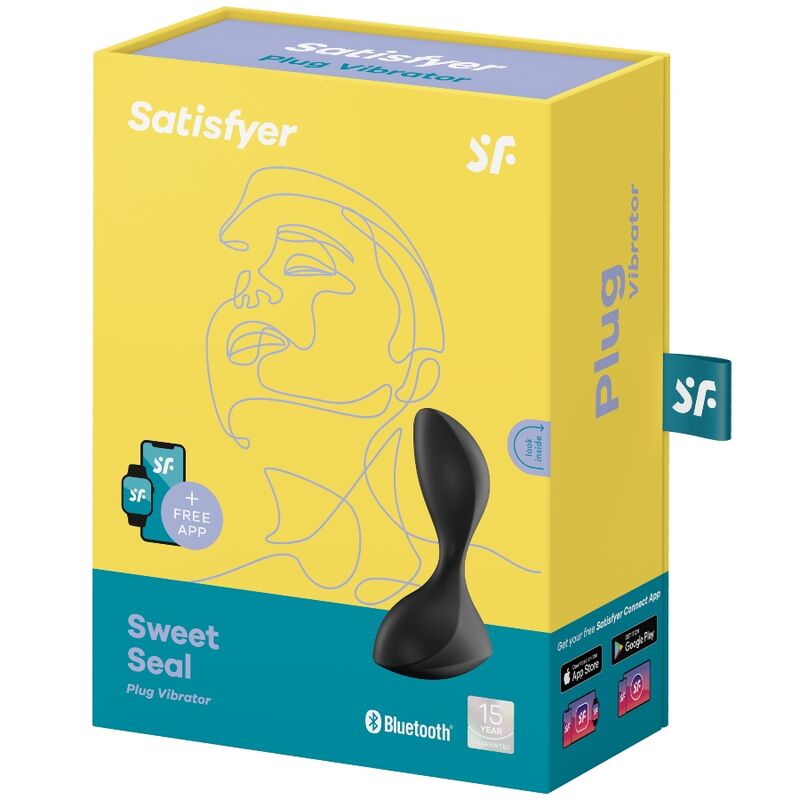 SATISFYER - SWEET SEAL PLUG VIBRATOR APP ZWART