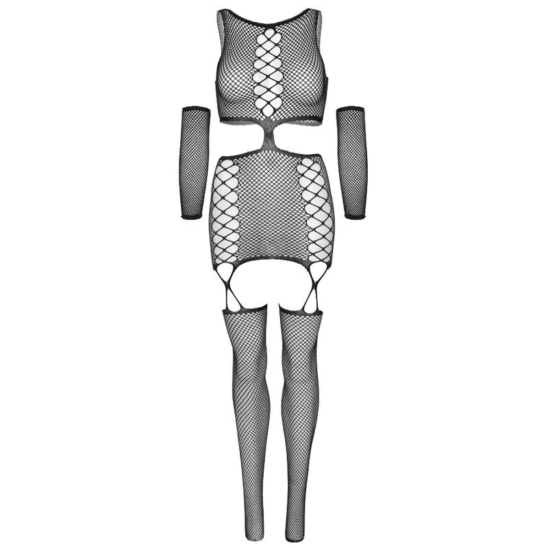 LEG AVENUE - JURK MET JARRETELLEGORDEL EN HANDSCHOENEN ONE SIZE