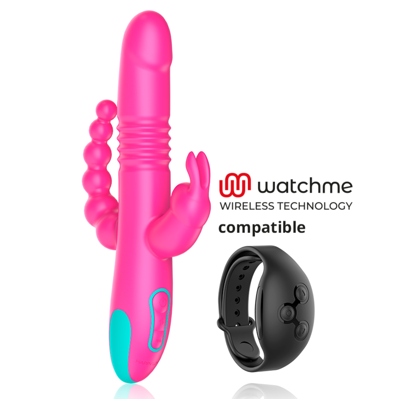 HAPPY LOKY - DONALD DRIEVOUDIGE STIMULATIE: ANAAL, G-SPOT &amp; CLITORIS COMPATIBEL MET WATCHME DRAADLOZE TECHNOLOGIE