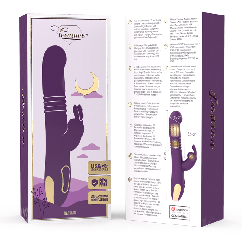 SCHAT - BASTIAN KONIJN OP EN NEER, ROTATOR &amp; VIBRATOR COMPATIBEL MET WATCHME DRAADLOZE TECHNOLOGIE