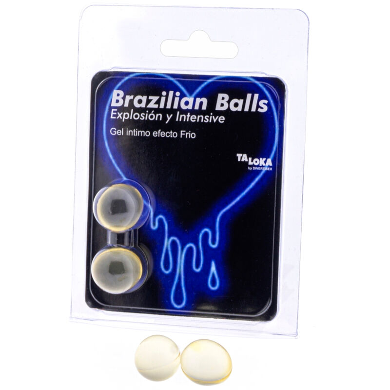 TALOKA - BRAZILIAANSE BALLEN OPWINDENDE GEL MET VERKOELEND EFFECT EN VIBRATIE 2 BALLEN
