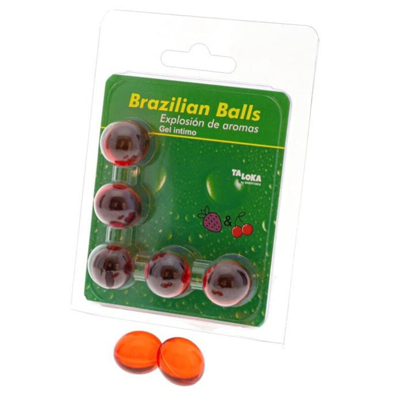 TALOKA - BRAZILIAANSE BALLEN INTIEME GEL AARDBEI &amp; KERS 5 BALLEN