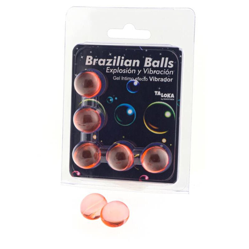 TALOKA - BRAZILIAANSE BALLEN OPWINDENDE GEL VIBRATIE-EFFECT 5 BALLEN