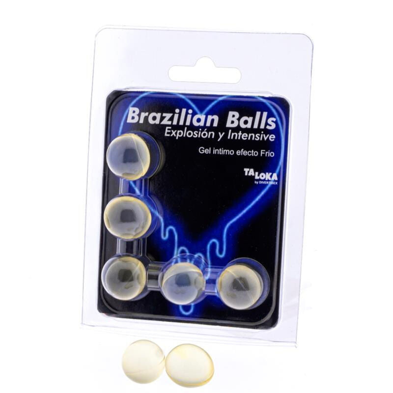 TALOKA - BRAZILIAANSE BALLEN OPWINDENDE GEL MET VERKOELEND EFFECT EN VIBRATIE 5 BALLEN