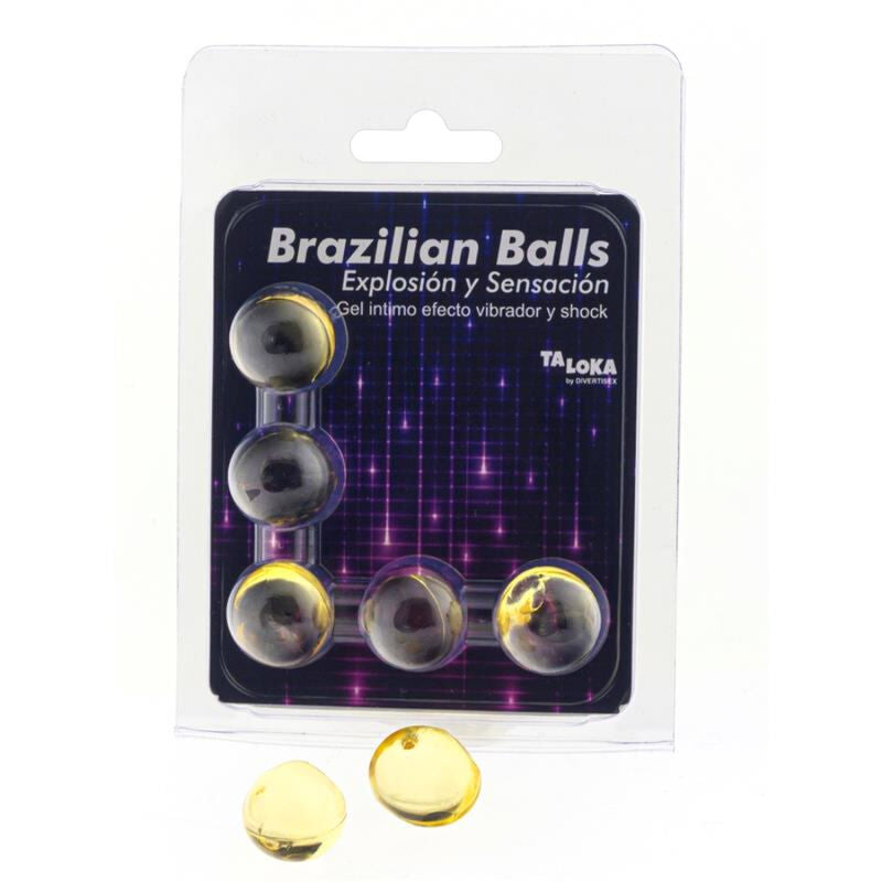 TALOKA - BRAZILIAANSE BALLEN SPANNENDE GEL VIBRATIE EN SCHOKEFFECT 5 BALLEN