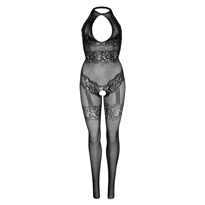 LEG AVENUE - NAADLOZE MESH BODYSTOCKING ONE SIZE - ZWART