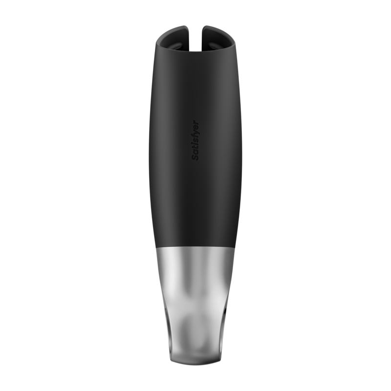 SATISFYER - POWER MASTURBATOR ZWART EN ZILVER