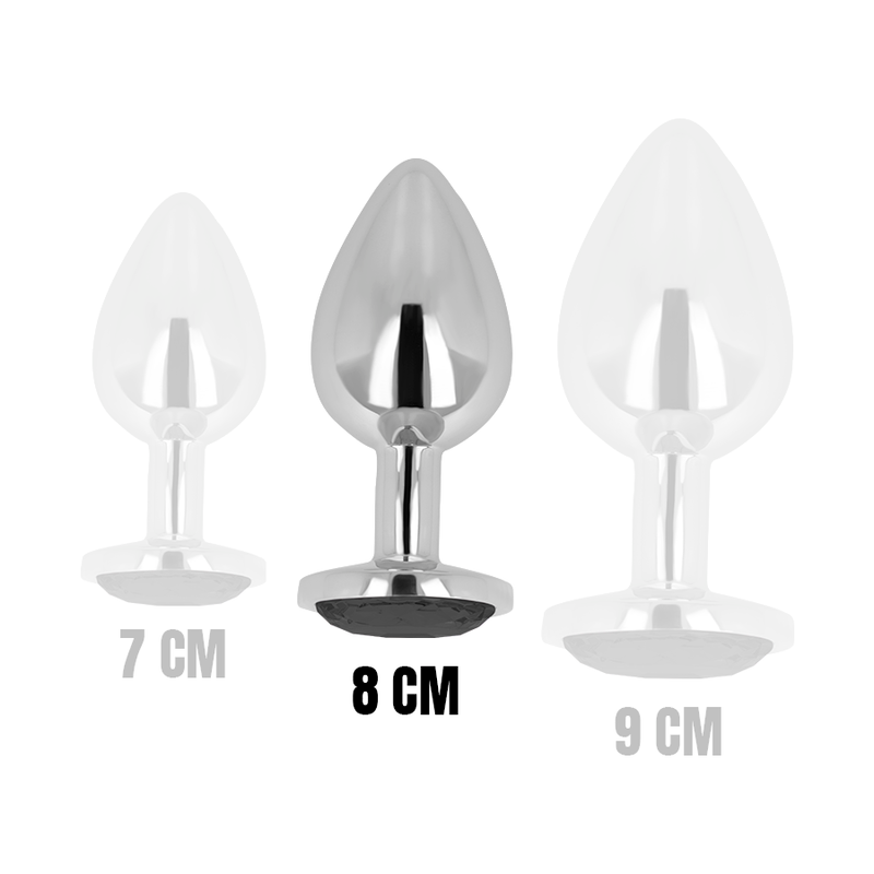 OHMAMA - ANALE PLUG MET ZWARTE KRISTALLEN 8 CM