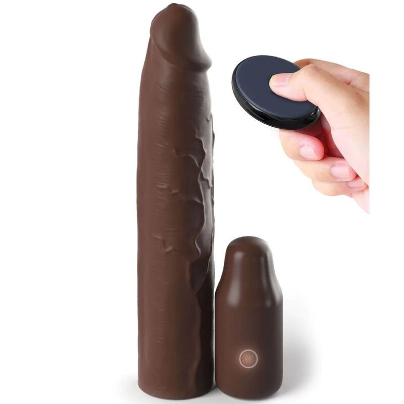 FANTASY X- TENSIONS - PIPEDREAMS MOUW 22,86 CM + 7,62 CM PLUG AFSTANDSBEDIENING BRUIN