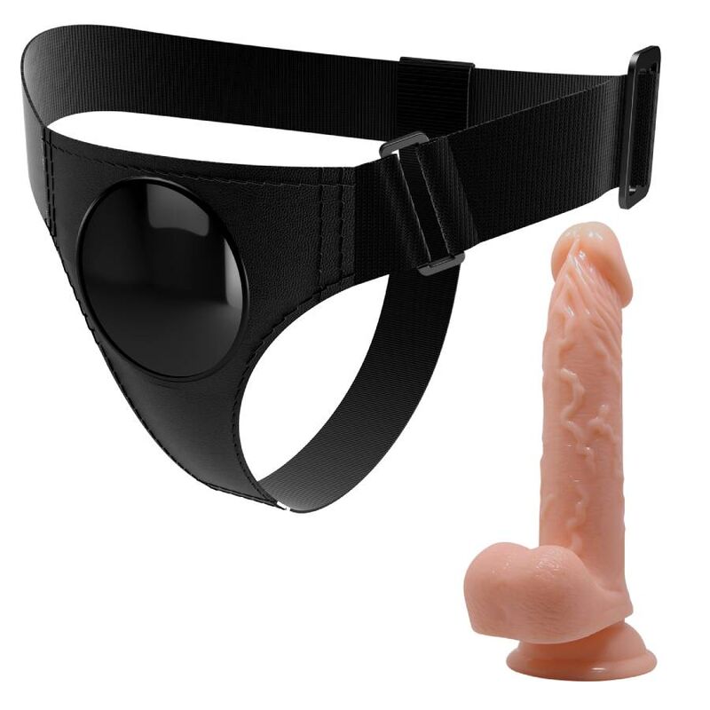 PRETTY LOVE - HARNAS SLIP UNIVERSEEL HARNAS MET DILDO KEVIN 19 CM NATUURLIJK