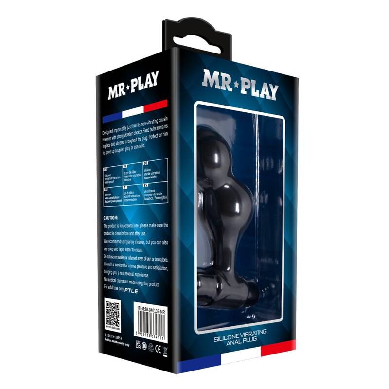 MR PLAY - ZWARTE SILICONEN VIBRERENDE ANALE PLUG