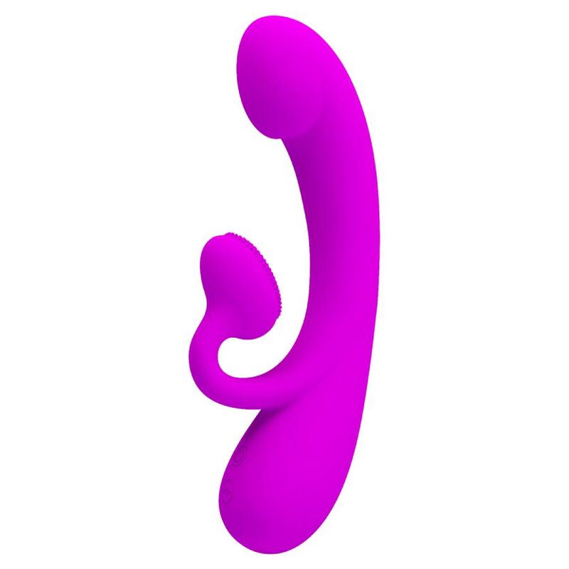 PRETTY LOVE - OPRECHTE VIBRATOR EN CLITORALE STIMULERENDE GOLVEN SILICONEN PAARS