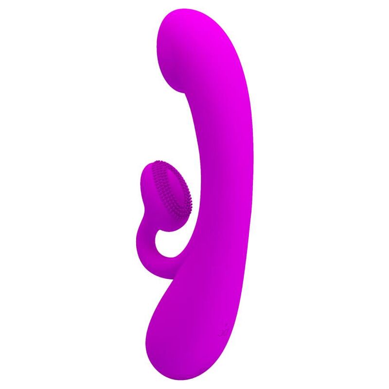 PRETTY LOVE - OPRECHTE VIBRATOR EN CLITORALE STIMULERENDE GOLVEN SILICONEN PAARS
