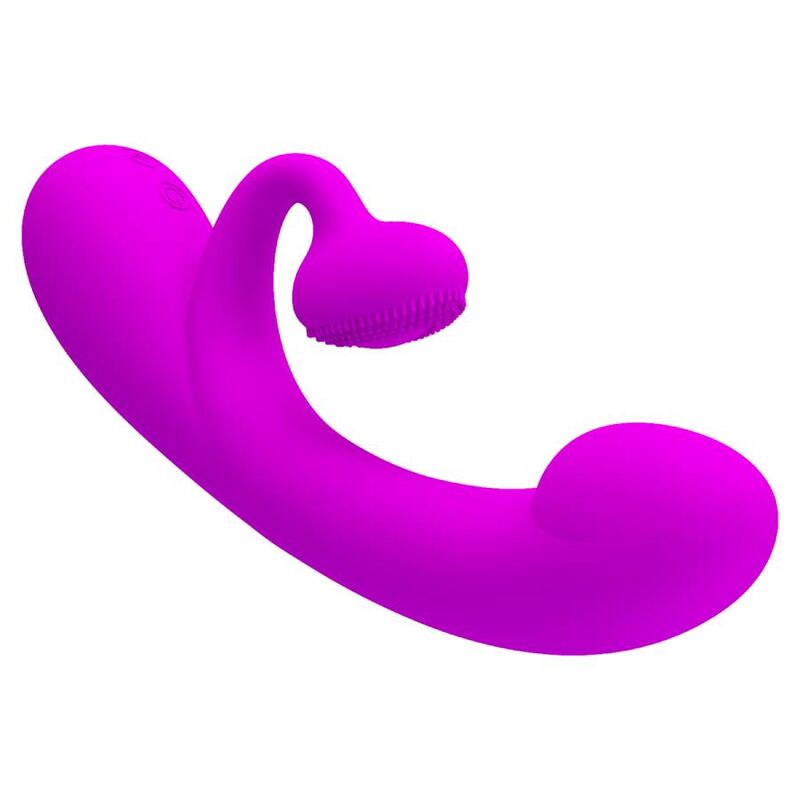 PRETTY LOVE - OPRECHTE VIBRATOR EN CLITORALE STIMULERENDE GOLVEN SILICONEN PAARS