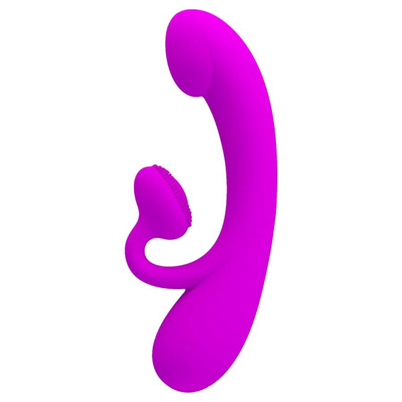 PRETTY LOVE - OPRECHTE VIBRATOR EN CLITORALE STIMULERENDE GOLVEN SILICONEN PAARS