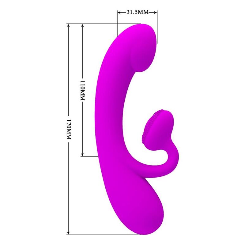 PRETTY LOVE - OPRECHTE VIBRATOR EN CLITORALE STIMULERENDE GOLVEN SILICONEN PAARS
