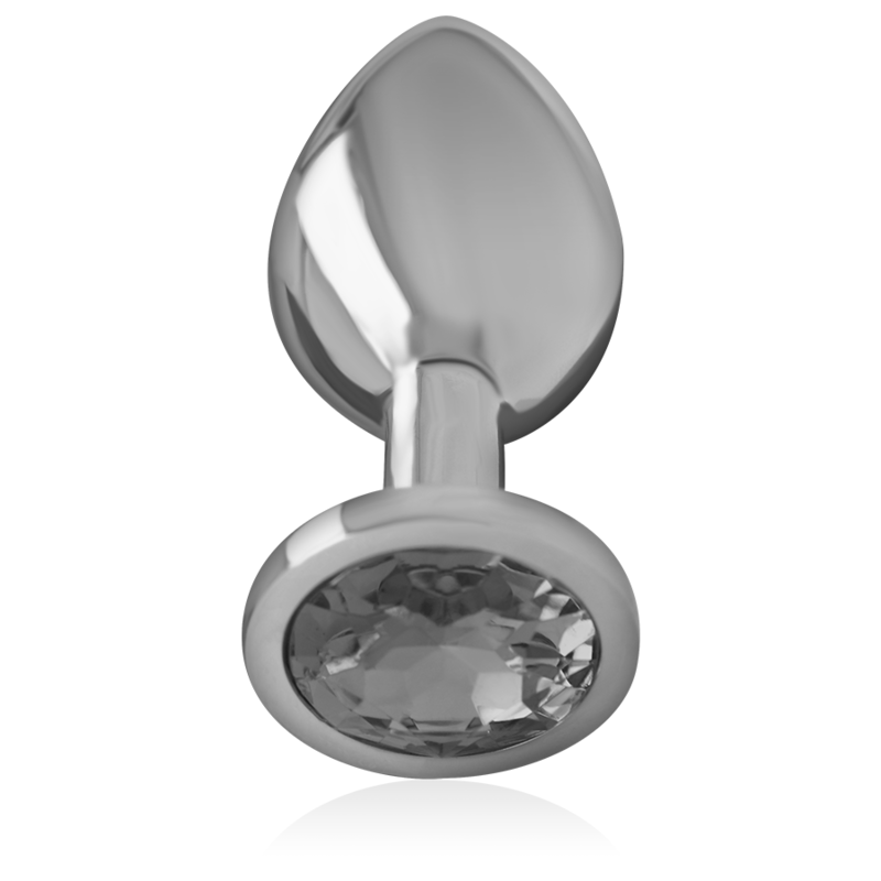 INTENSE - ANALE PLUG METAAL ALUMINIUM MET ZWARTE KRISTALLEN MAAT M