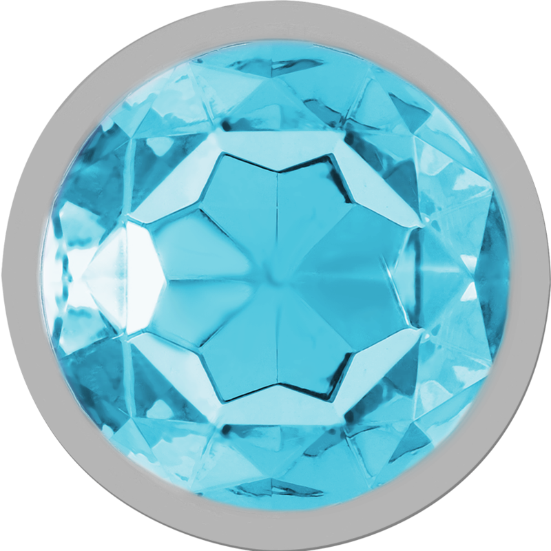 INTENSE - ANALE PLUG METAAL ALUMINIUM MET BLAUW KRISTAL MAAT M