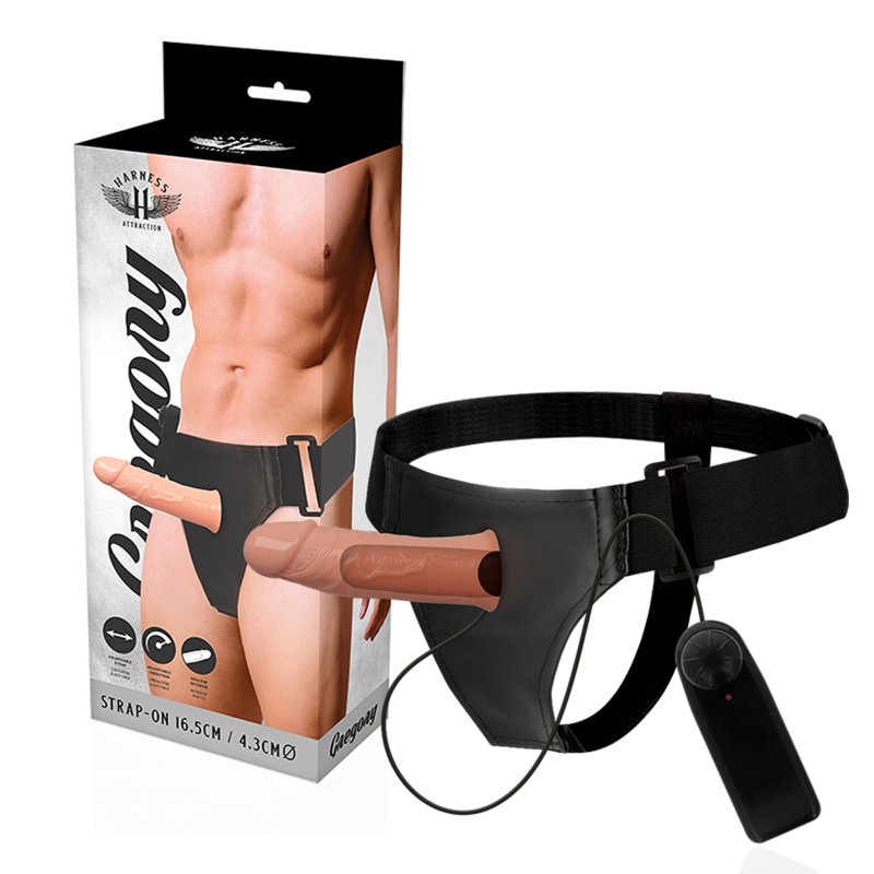 HARNAS ATTRACTIE - GREGORY HOLLOW HARNAS MET VIBRATOR 16,5 CM -O- 4,3 CM