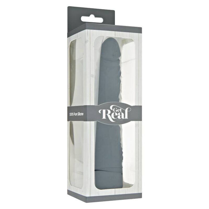 GET REAL - KLASSIEKE SLANKE ZWARTE VIBRATOR