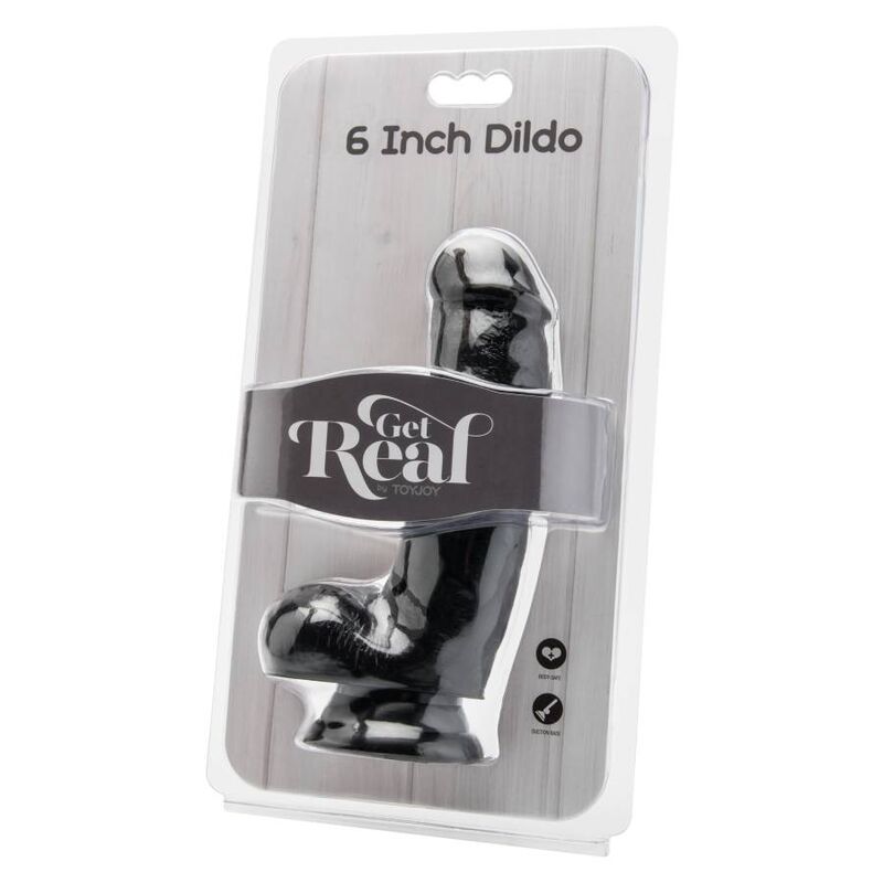 GET REAL - 12 CM DILDO MET ZWARTE TESTIKELEN